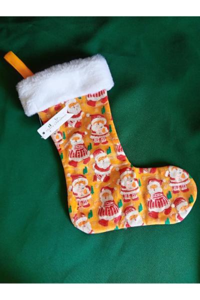 Christmas Decor - Santas on Yellow Stockings